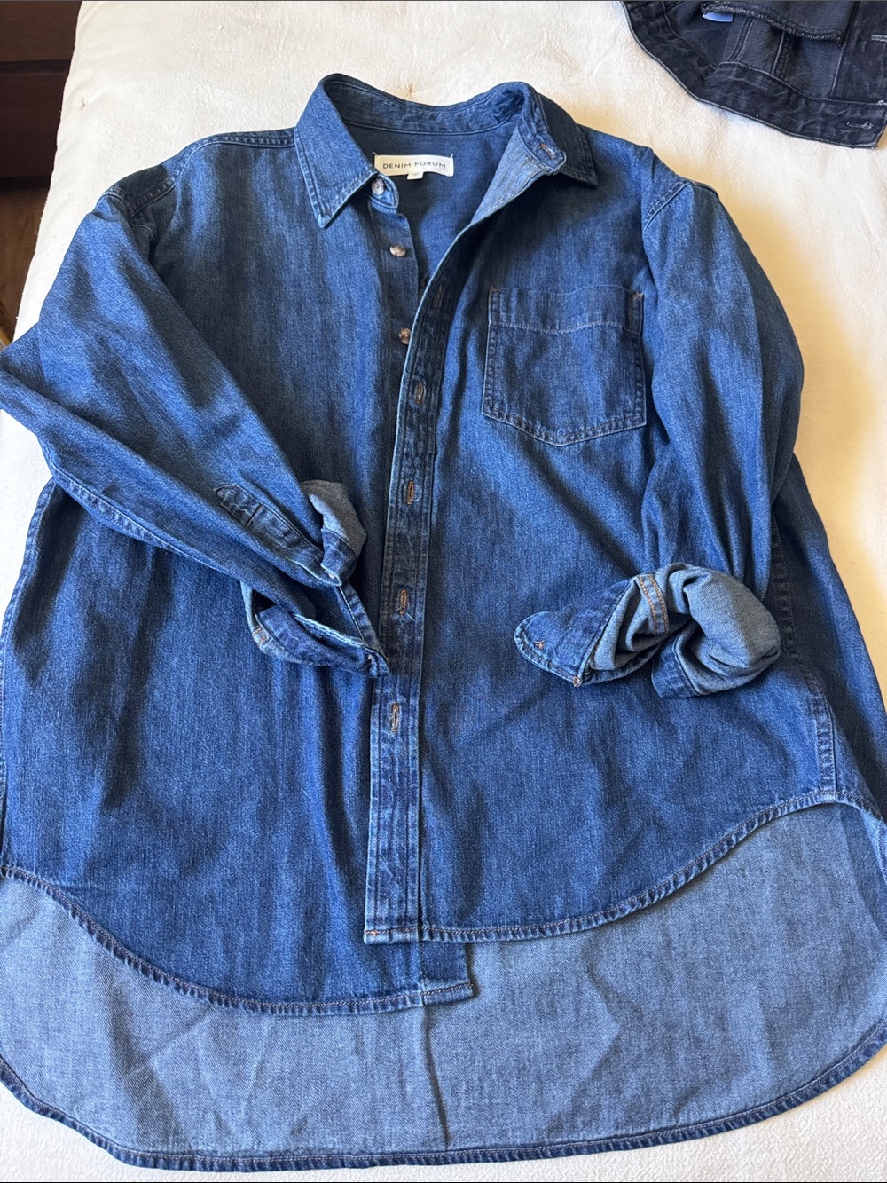 Denim Forum Women's Blue Denim Button-Down Shirt